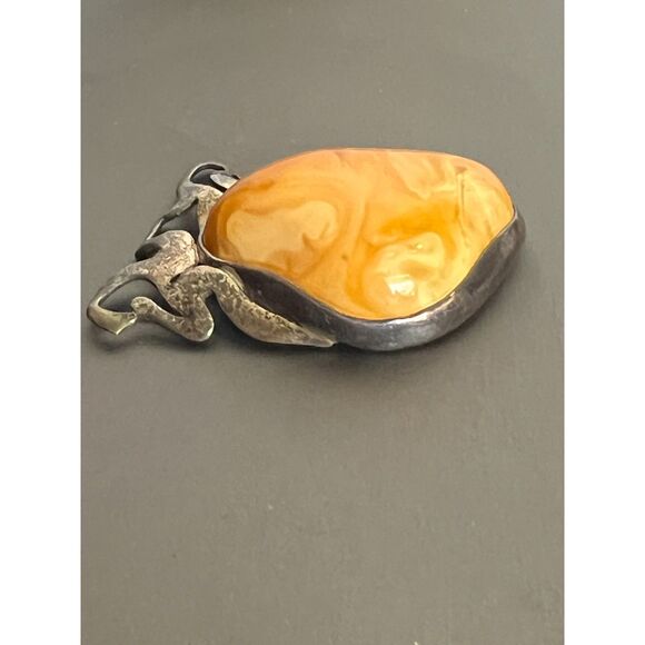 Vintage synthetic Yellow Jasper Pendant - Picture 3 of 5
